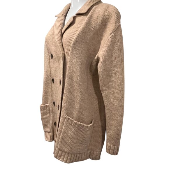 Lauren Ralph Lauren Camel Hair Wool Cardigan, Tan, S - Picture 9 of 11